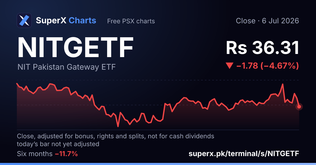 NITGETF: six-month price line