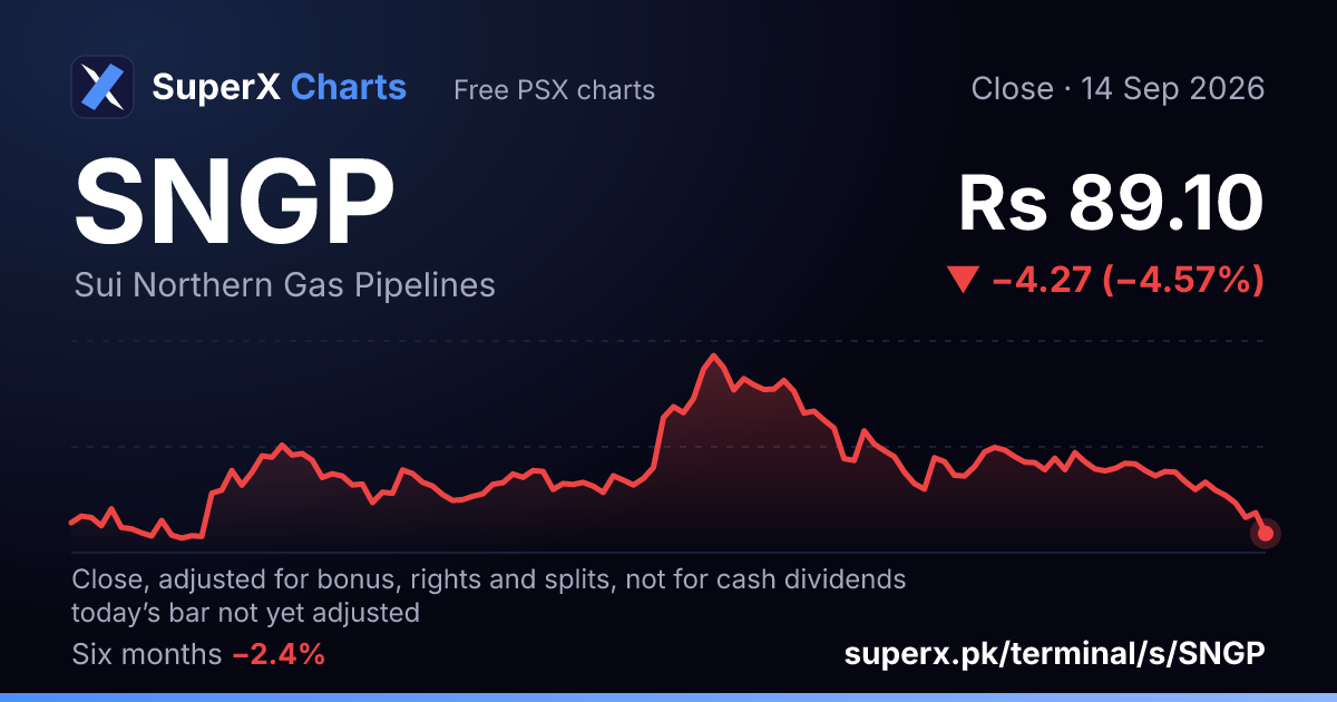 SNGP: six-month price line